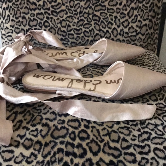 Sam Edelman gold silk flats - Picture 2 of 3